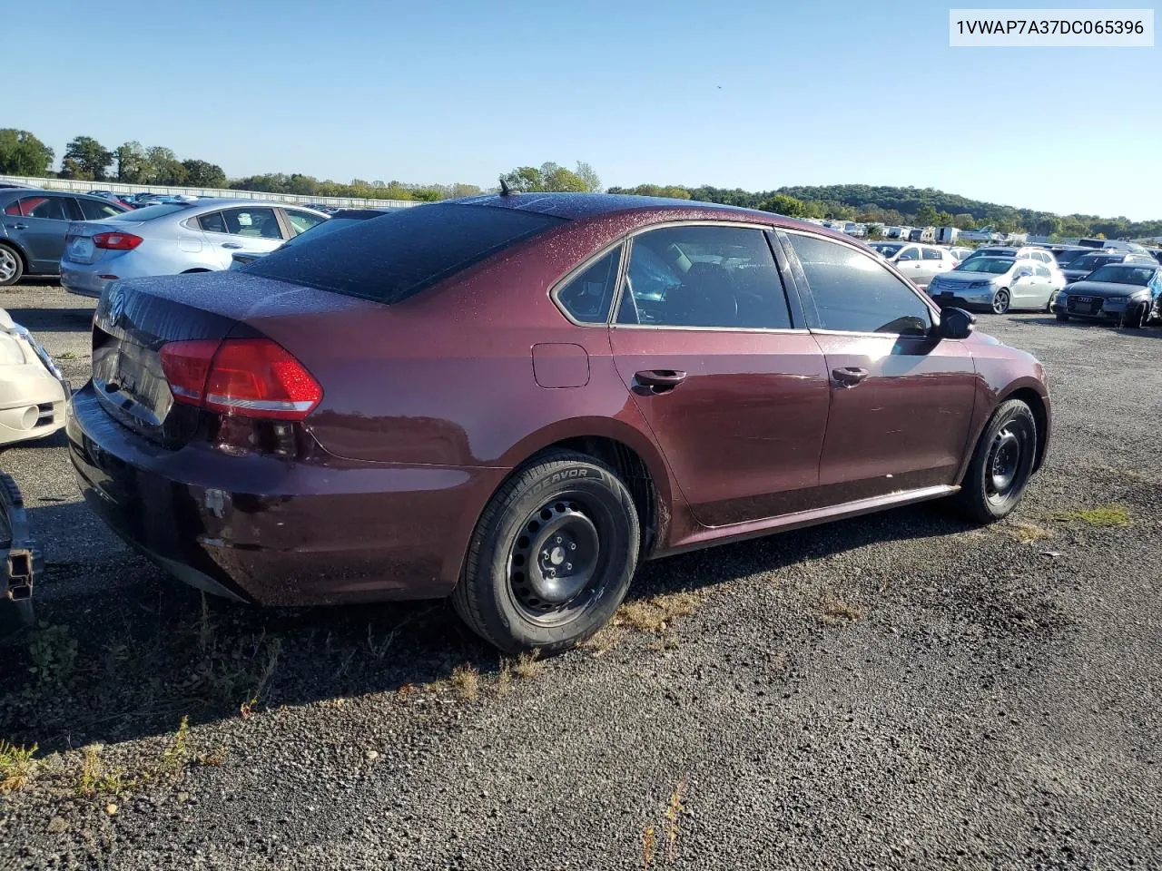 2013 Volkswagen Passat S VIN: 1VWAP7A37DC065396 Lot: 73018484