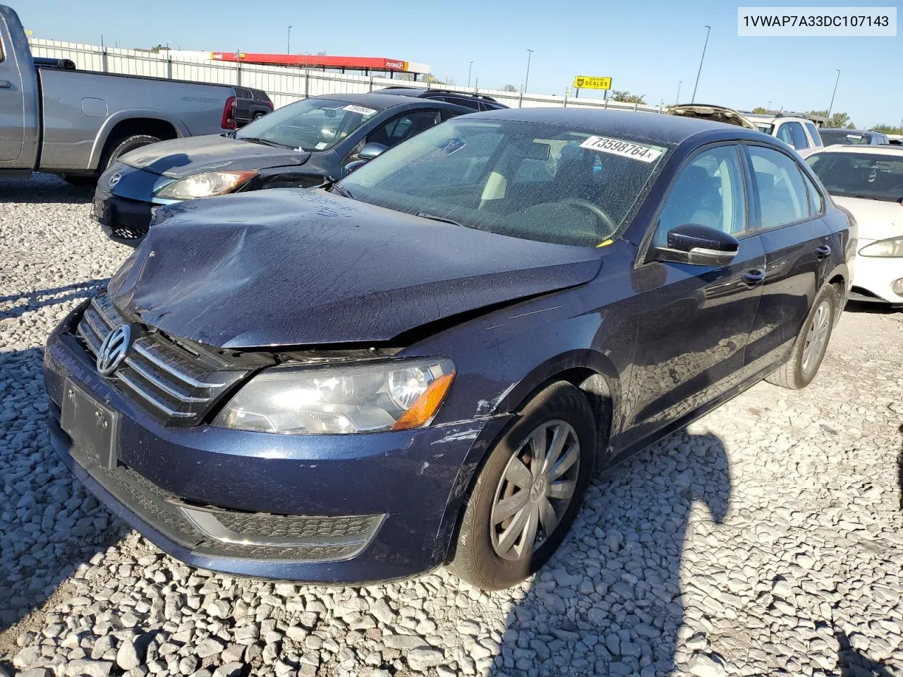 2013 Volkswagen Passat S VIN: 1VWAP7A33DC107143 Lot: 73598764