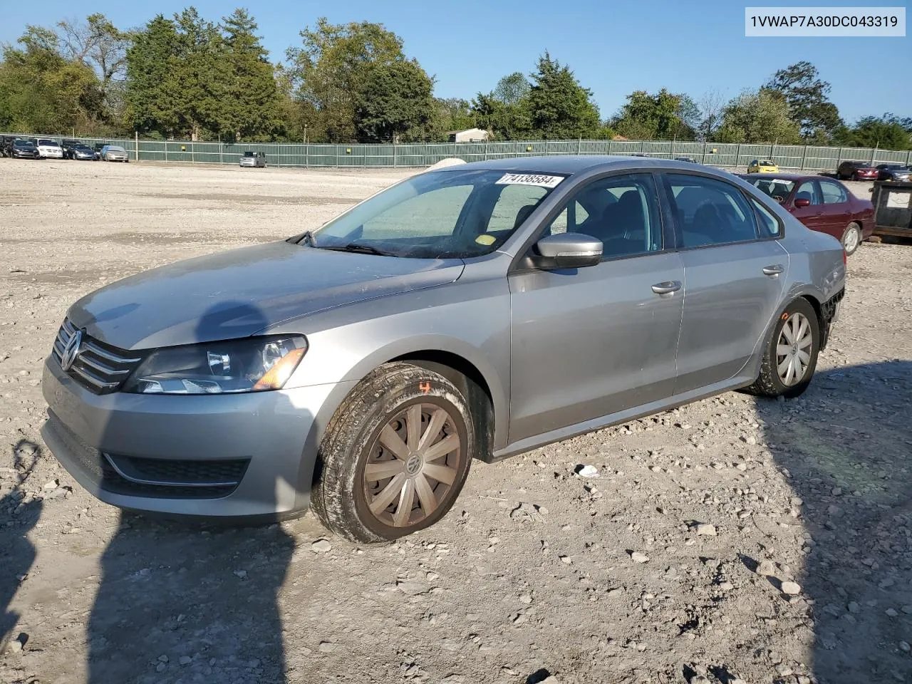 2013 Volkswagen Passat S VIN: 1VWAP7A30DC043319 Lot: 74138584