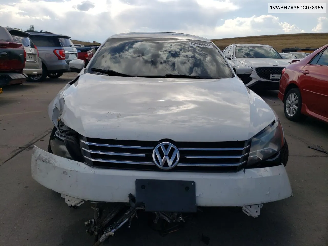 2013 Volkswagen Passat Se VIN: 1VWBH7A35DC078956 Lot: 75050954