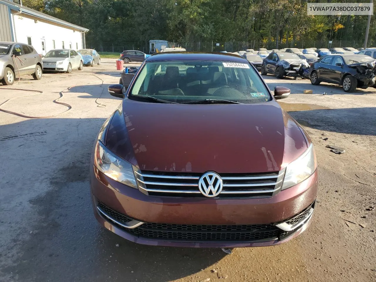 2013 Volkswagen Passat S VIN: 1VWAP7A38DC037879 Lot: 75258444