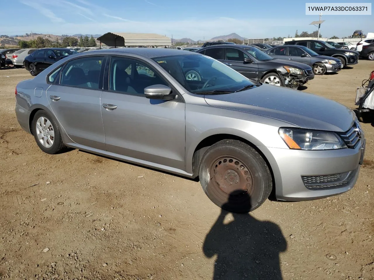 2013 Volkswagen Passat S VIN: 1VWAP7A33DC063371 Lot: 75362524