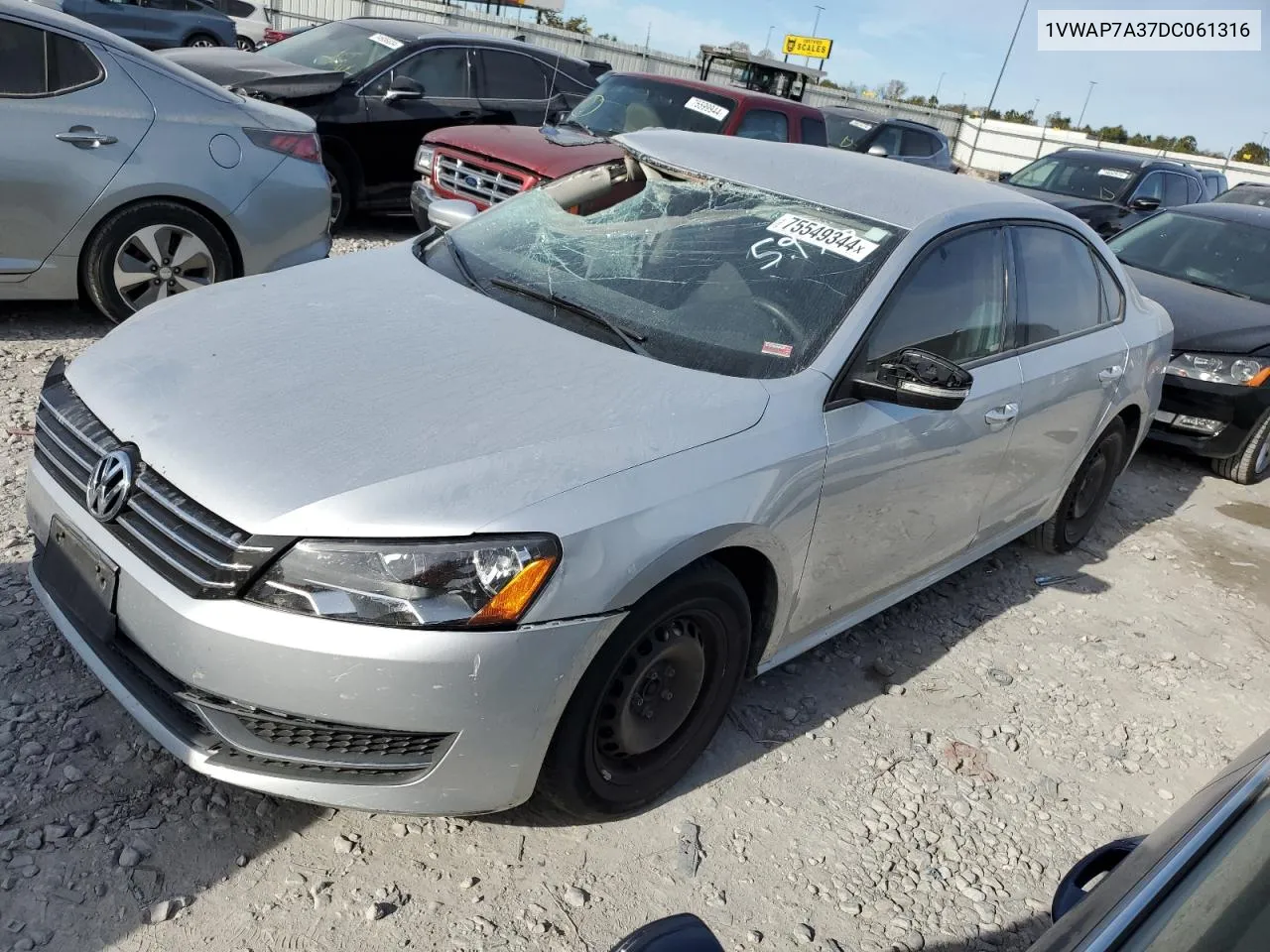 2013 Volkswagen Passat S VIN: 1VWAP7A37DC061316 Lot: 75549344