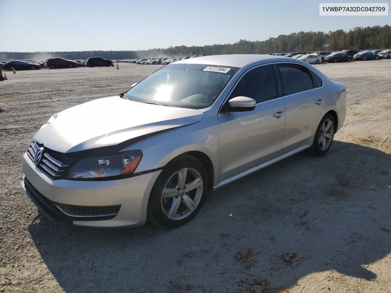 2013 Volkswagen Passat Se VIN: 1VWBP7A32DC042709 Lot: 75802504