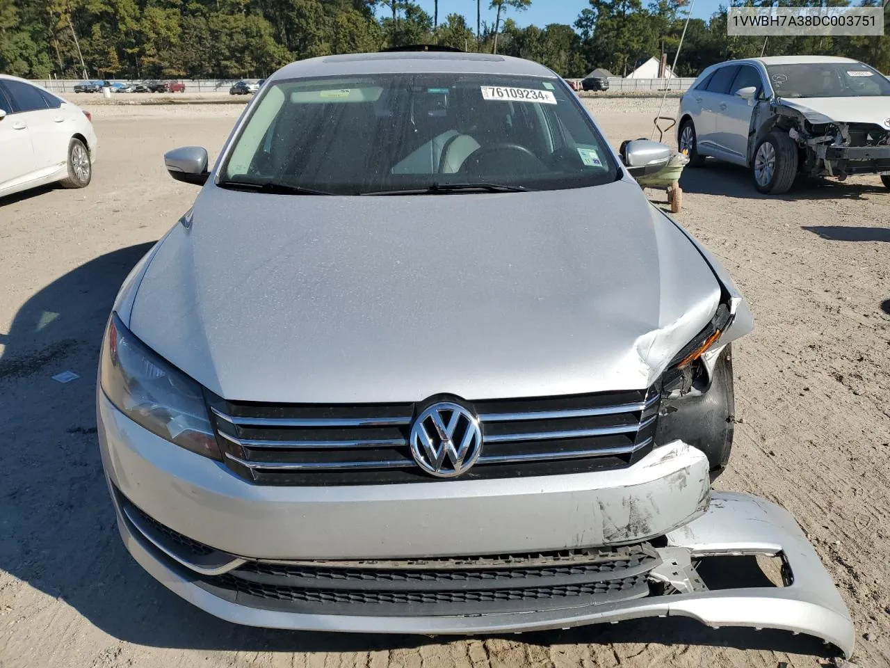 2013 Volkswagen Passat Se VIN: 1VWBH7A38DC003751 Lot: 76109234