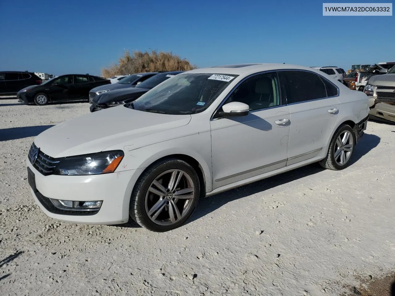 2013 Volkswagen Passat Sel VIN: 1VWCM7A32DC063332 Lot: 77217544