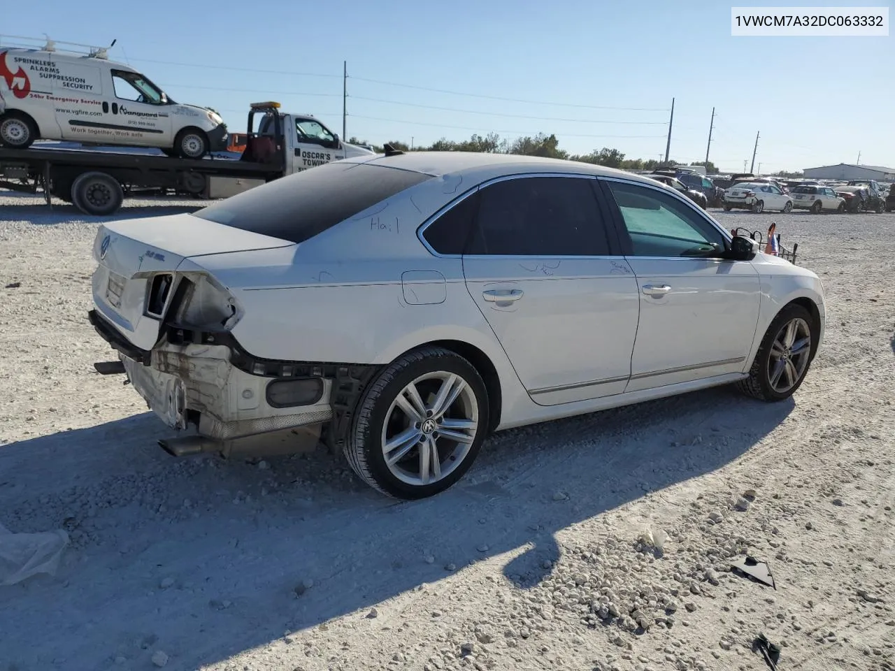 2013 Volkswagen Passat Sel VIN: 1VWCM7A32DC063332 Lot: 77217544