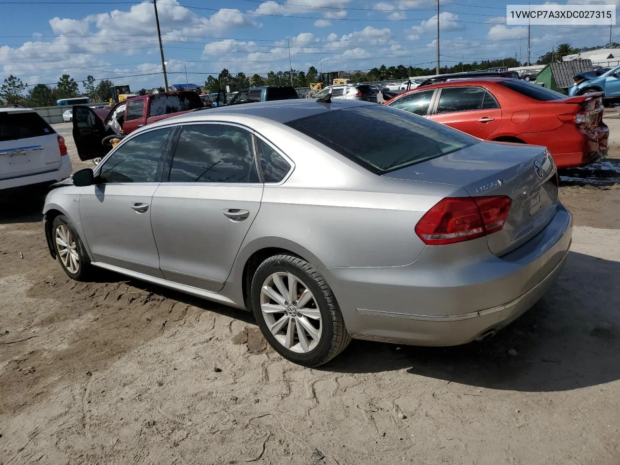 2013 Volkswagen Passat Sel VIN: 1VWCP7A3XDC027315 Lot: 77217794