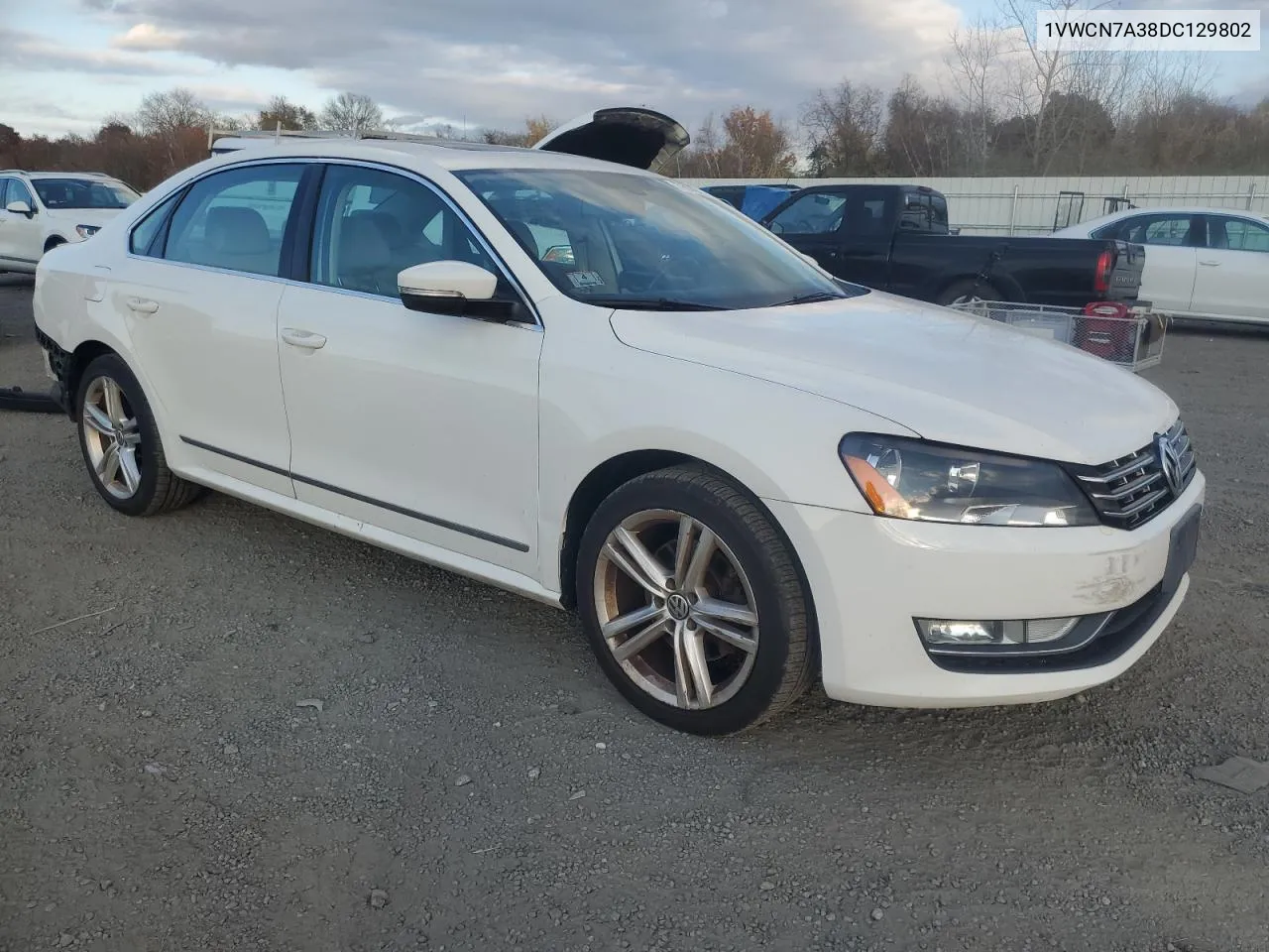 2013 Volkswagen Passat Sel VIN: 1VWCN7A38DC129802 Lot: 77614944