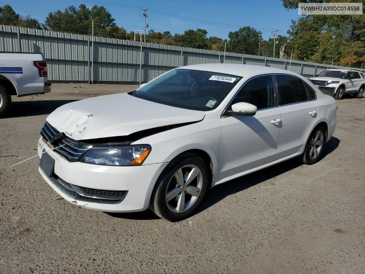 2013 Volkswagen Passat Se VIN: 1VWBH7A33DC014558 Lot: 77828344