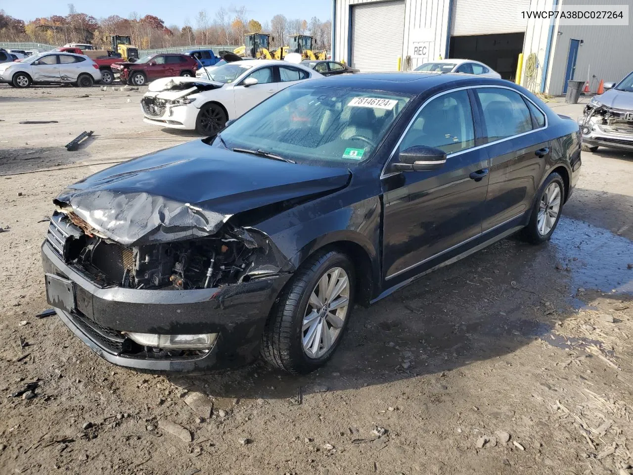 2013 Volkswagen Passat Sel VIN: 1VWCP7A38DC027264 Lot: 78146124