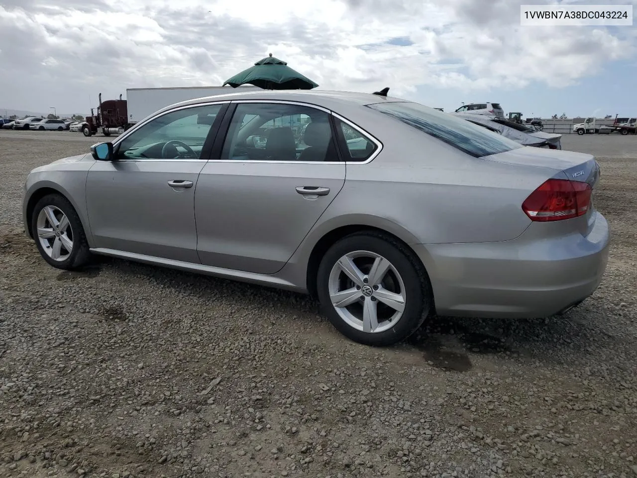 2013 Volkswagen Passat Se VIN: 1VWBN7A38DC043224 Lot: 78197374