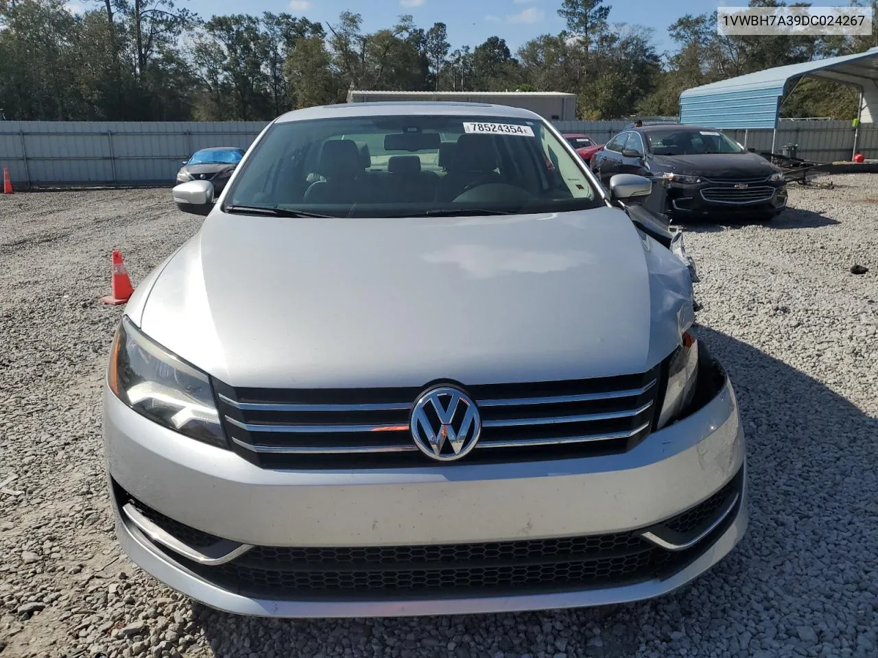 2013 Volkswagen Passat Se VIN: 1VWBH7A39DC024267 Lot: 78524354