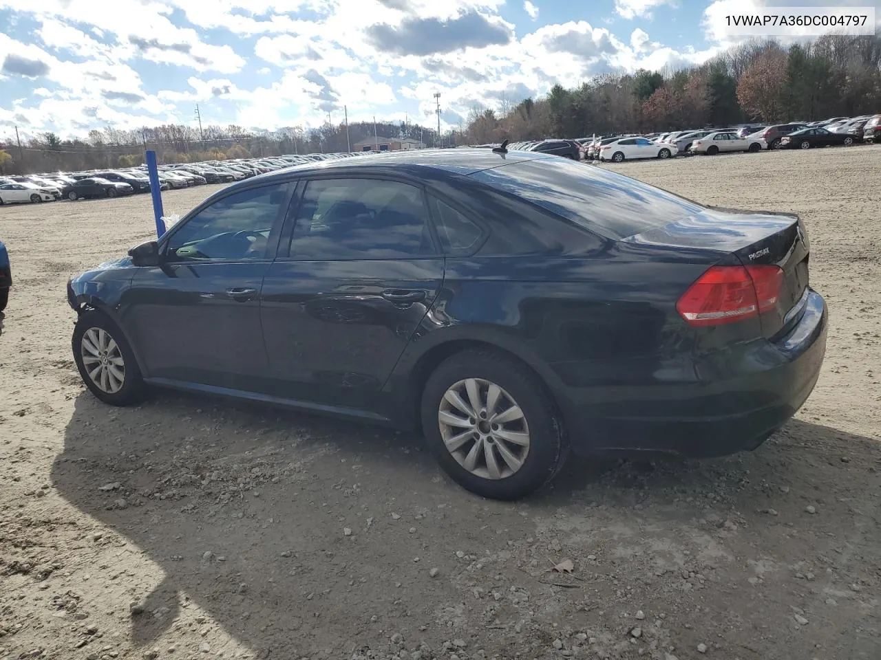 2013 Volkswagen Passat S VIN: 1VWAP7A36DC004797 Lot: 80368964