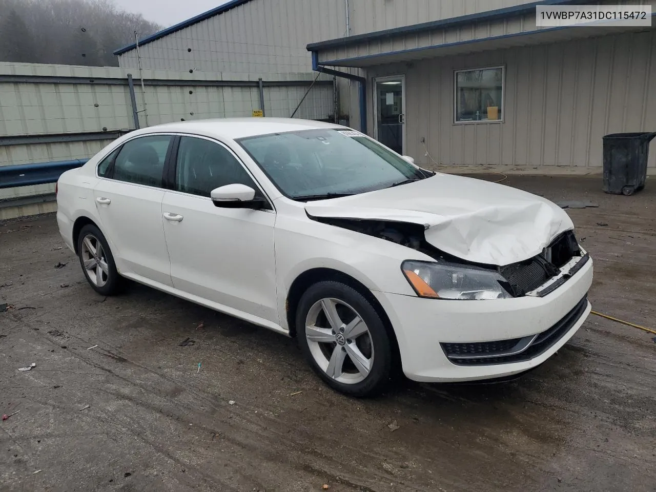 2013 Volkswagen Passat Se VIN: 1VWBP7A31DC115472 Lot: 80985434