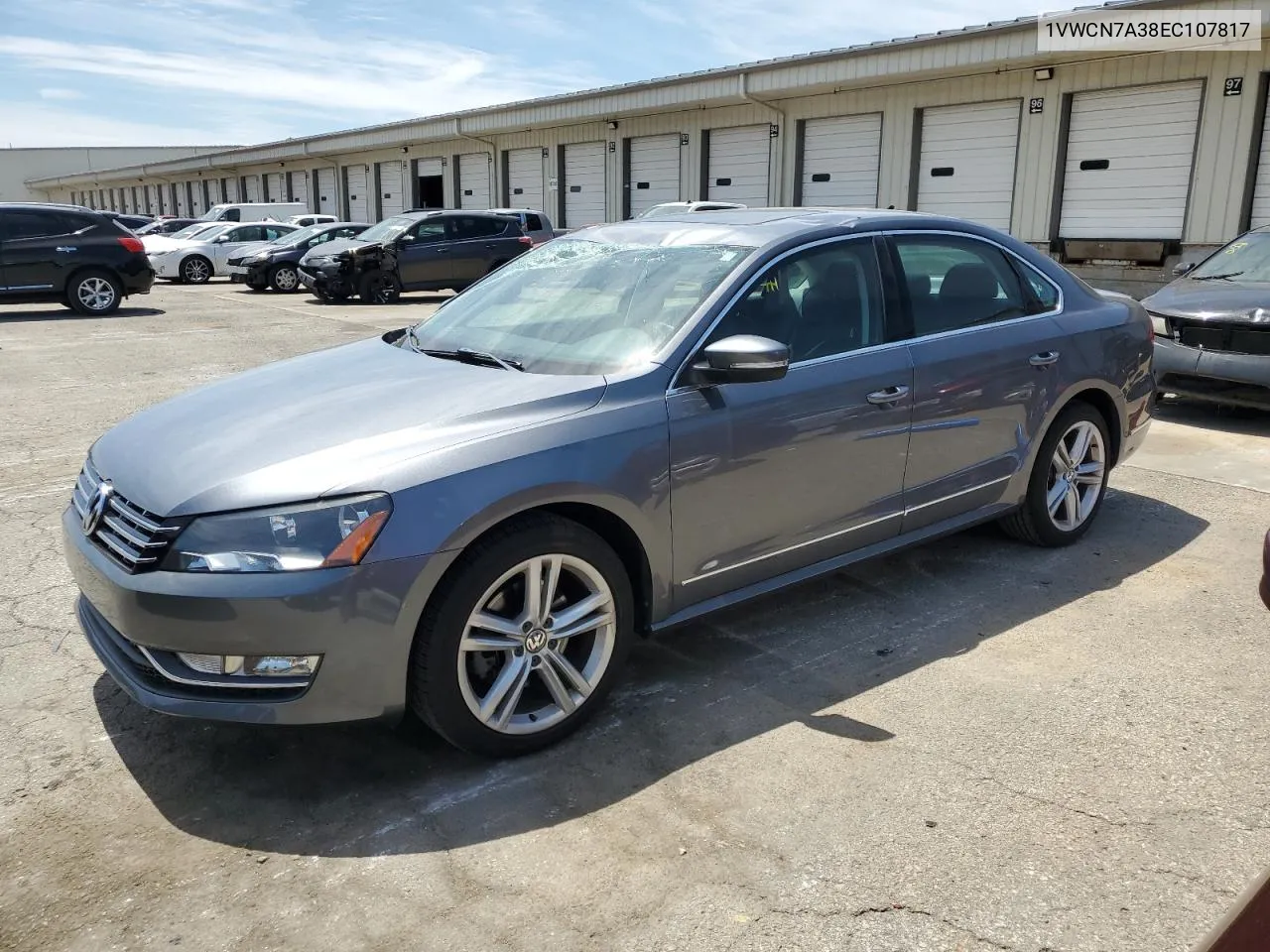 2014 Volkswagen Passat Sel VIN: 1VWCN7A38EC107817 Lot: 57243004