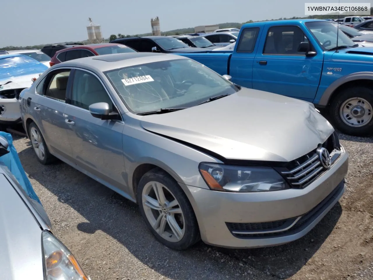 2014 Volkswagen Passat Se VIN: 1VWBN7A34EC106868 Lot: 62712484