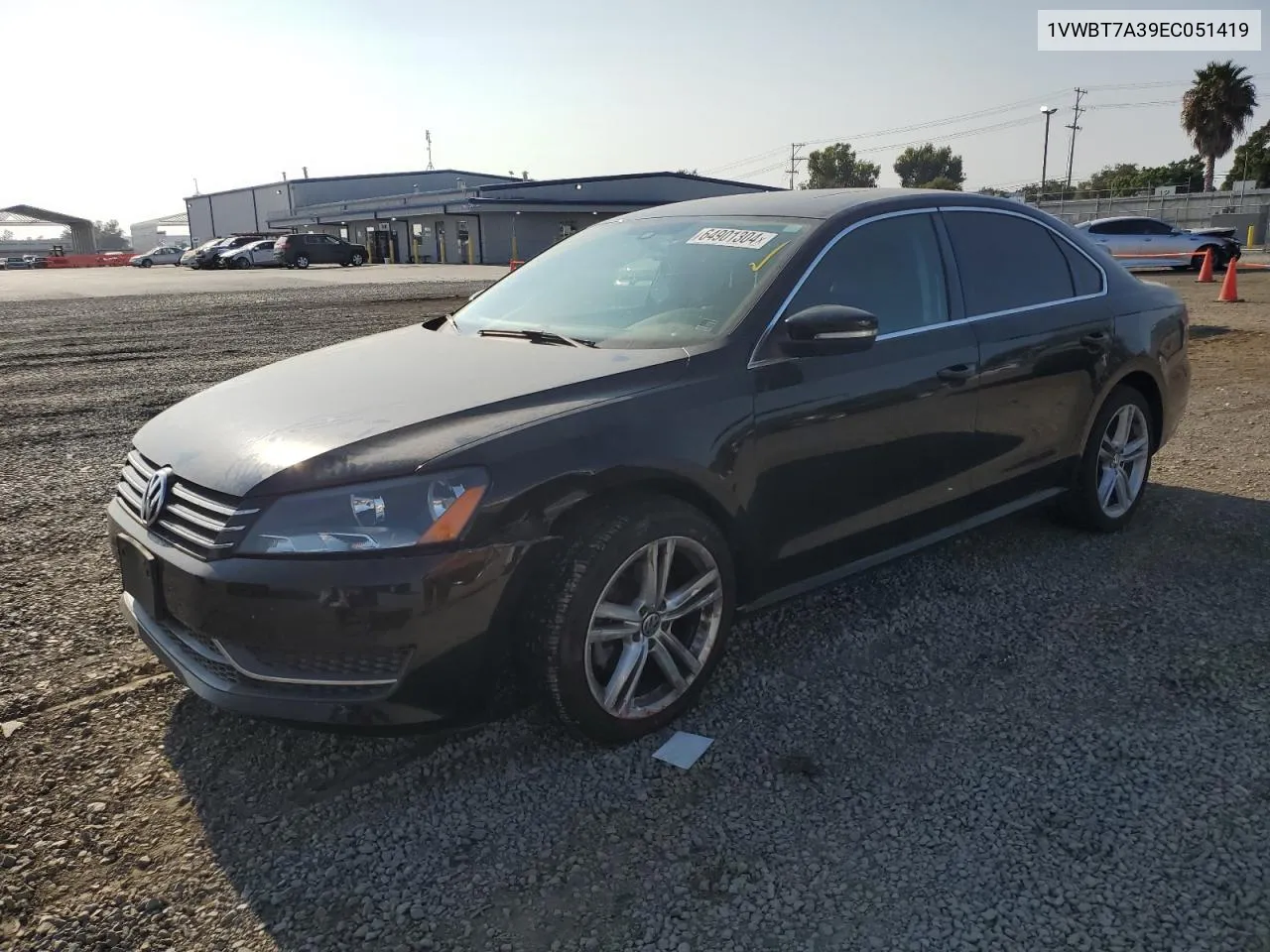 2014 Volkswagen Passat Se VIN: 1VWBT7A39EC051419 Lot: 64901304