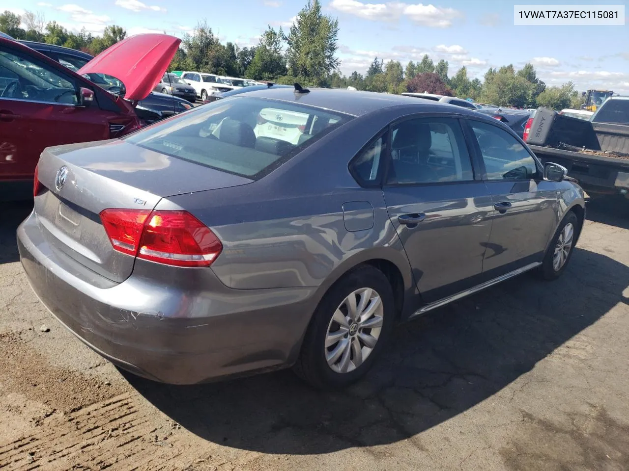 2014 Volkswagen Passat S VIN: 1VWAT7A37EC115081 Lot: 65155584