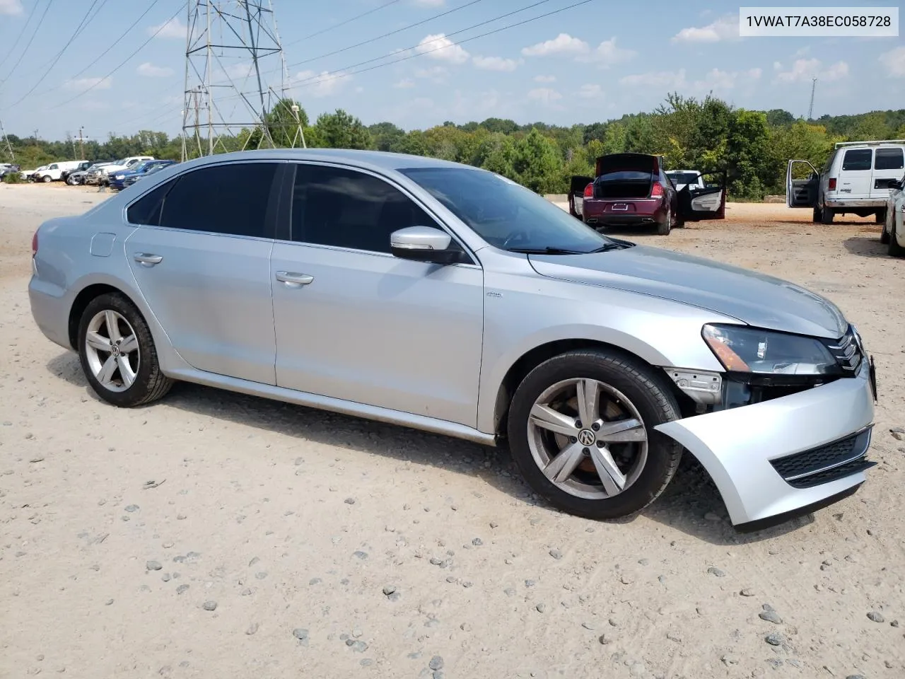 2014 Volkswagen Passat S VIN: 1VWAT7A38EC058728 Lot: 67663524