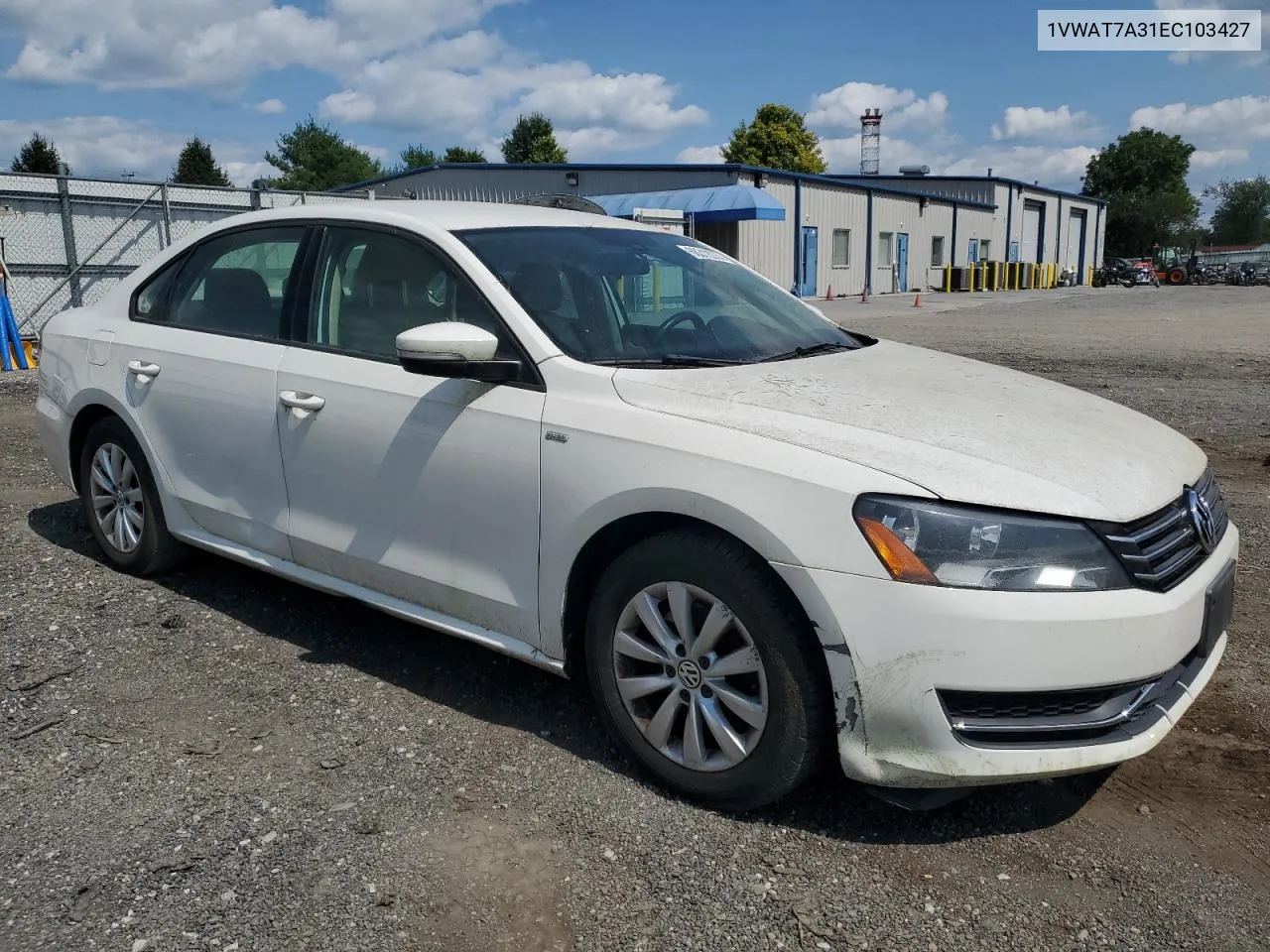 1VWAT7A31EC103427 2014 Volkswagen Passat S