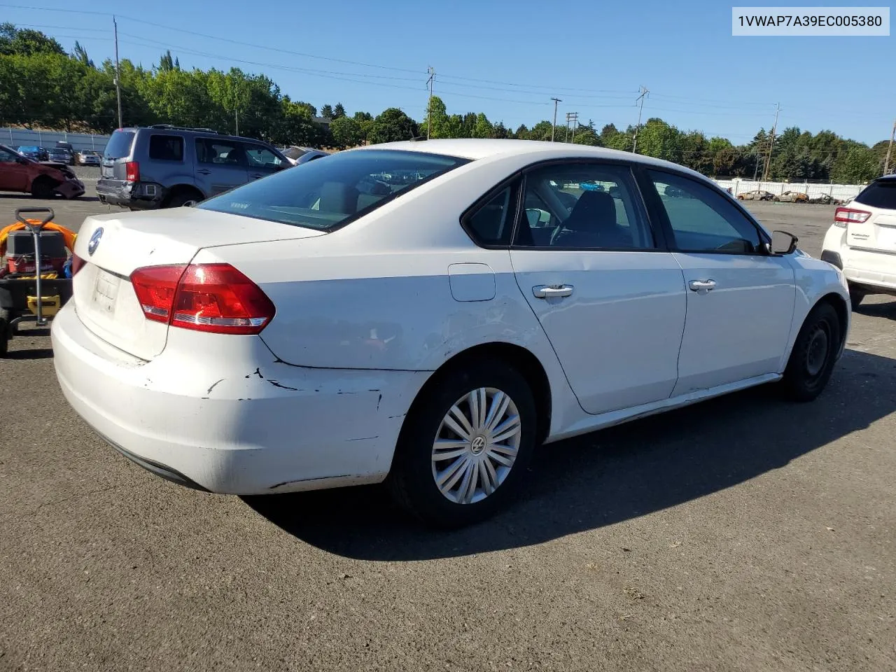 2014 Volkswagen Passat S VIN: 1VWAP7A39EC005380 Lot: 68375414