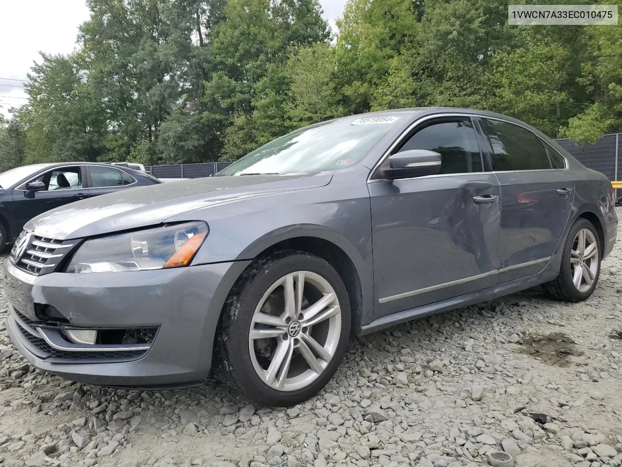 1VWCN7A33EC010475 2014 Volkswagen Passat Sel