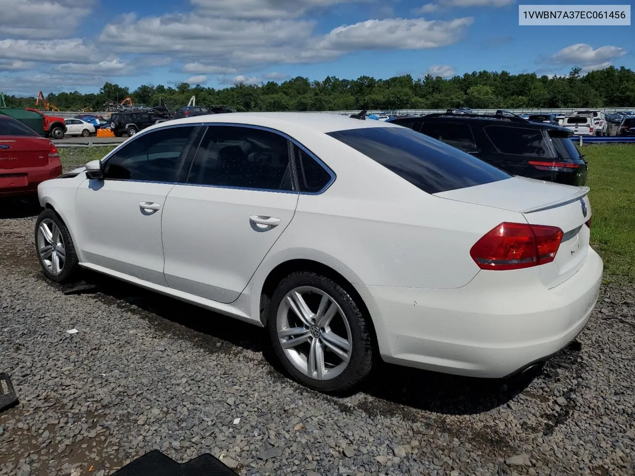 2014 Volkswagen Passat Se VIN: 1VWBN7A37EC061456 Lot: 70824814