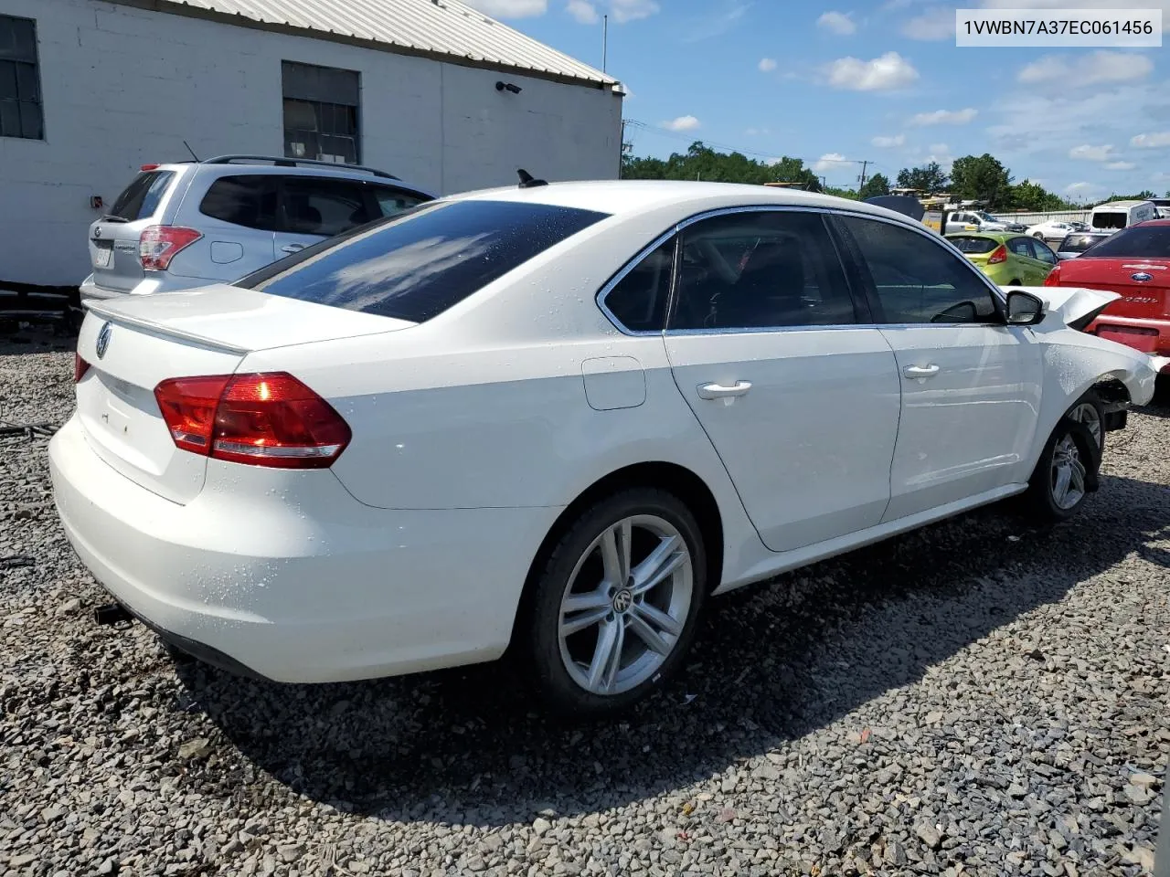 2014 Volkswagen Passat Se VIN: 1VWBN7A37EC061456 Lot: 70824814