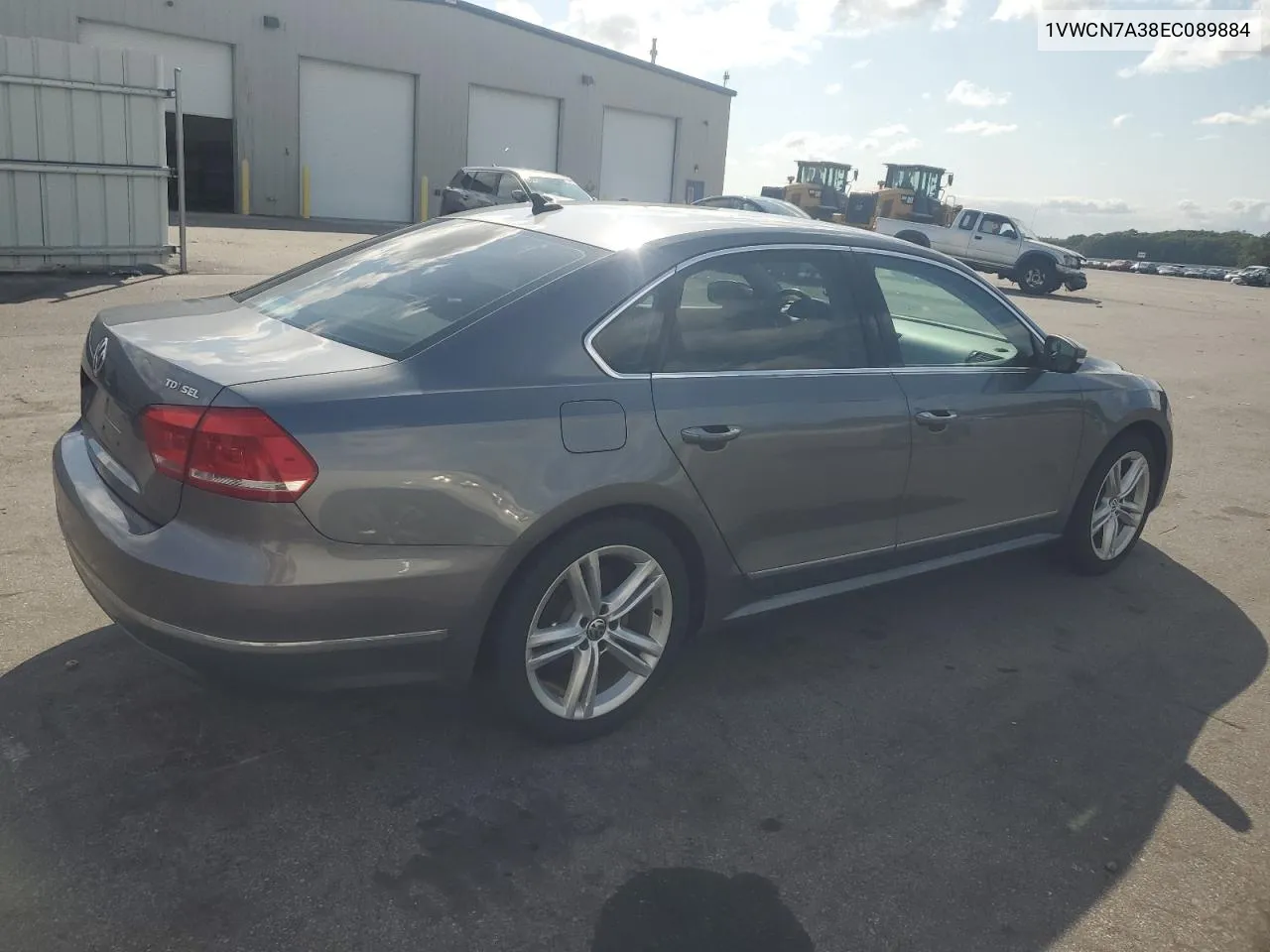 2014 Volkswagen Passat Sel VIN: 1VWCN7A38EC089884 Lot: 70835854