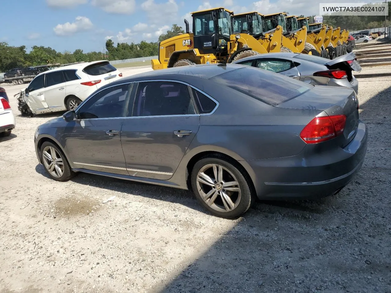 2014 Volkswagen Passat Sel VIN: 1VWCT7A33EC024107 Lot: 71753324