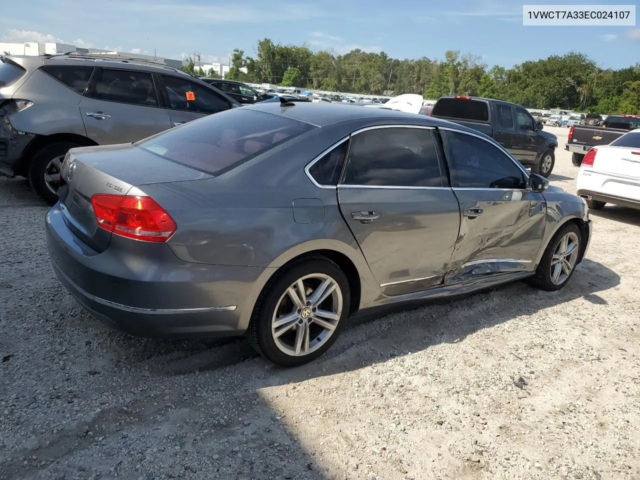 2014 Volkswagen Passat Sel VIN: 1VWCT7A33EC024107 Lot: 71753324