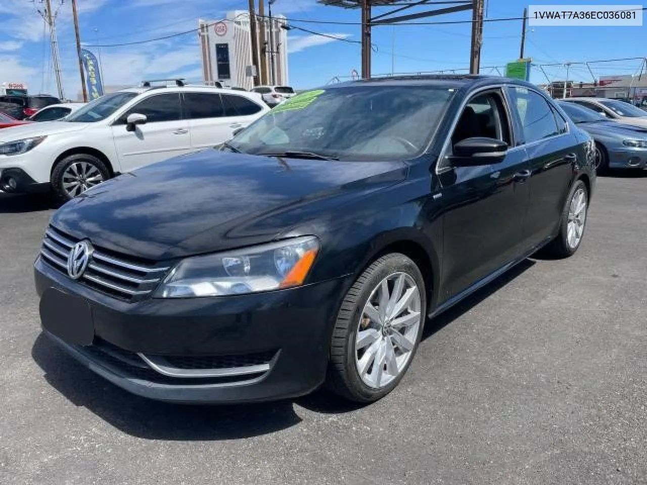 2014 Volkswagen Passat S VIN: 1VWAT7A36EC036081 Lot: 72073304