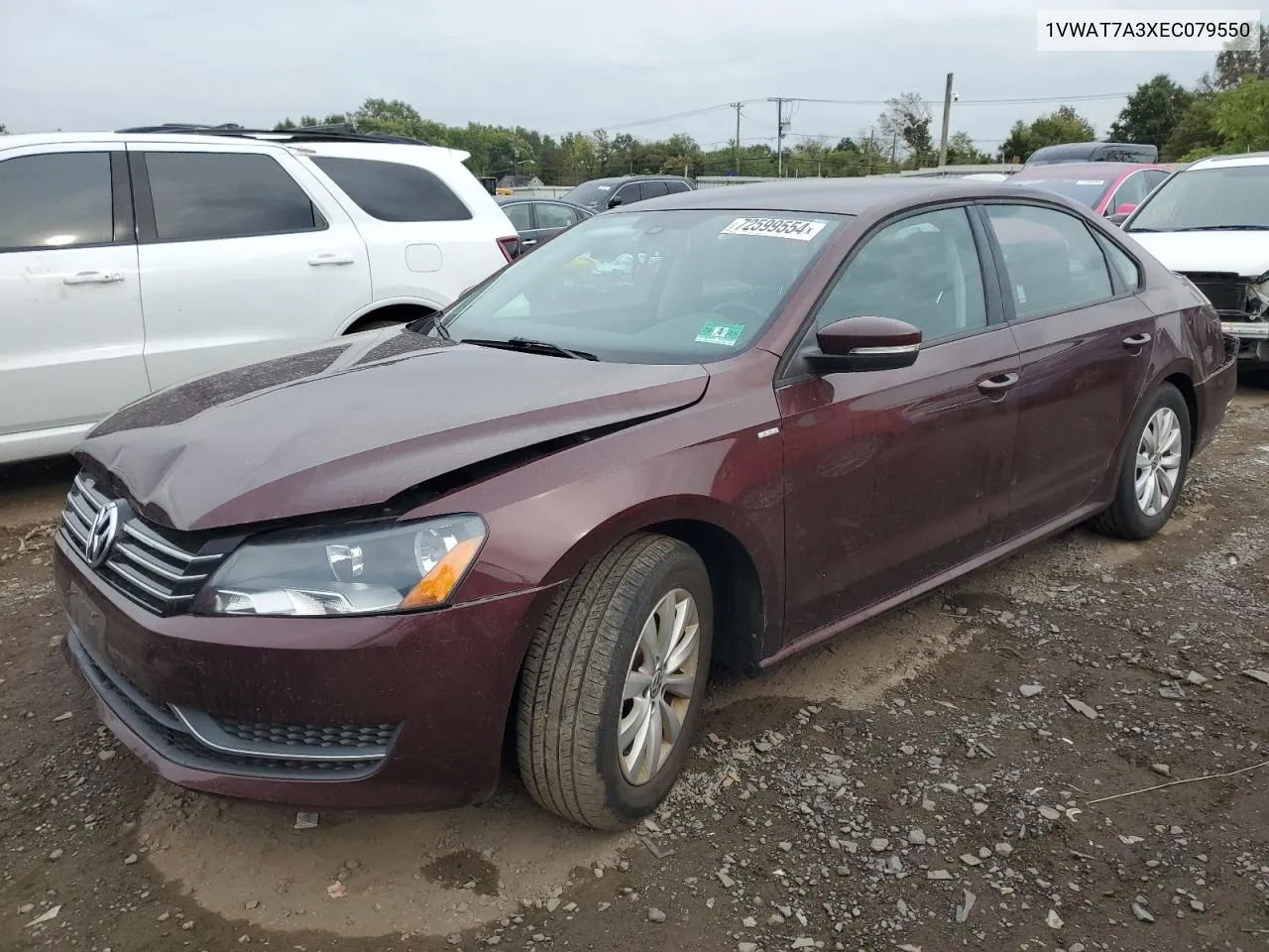 2014 Volkswagen Passat S VIN: 1VWAT7A3XEC079550 Lot: 72599554