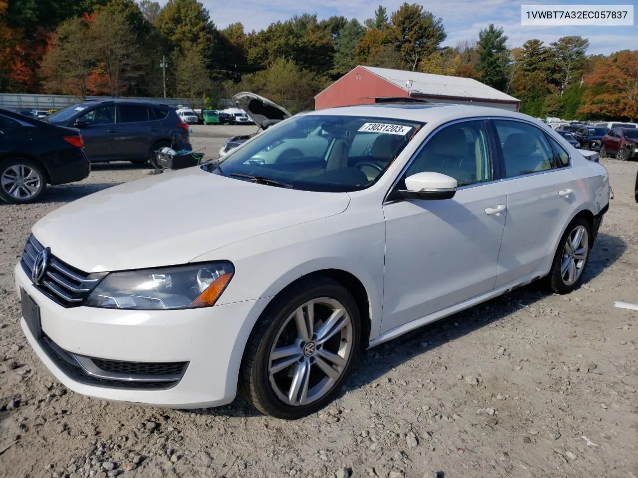 2014 Volkswagen Passat Se VIN: 1VWBT7A32EC057837 Lot: 73031203