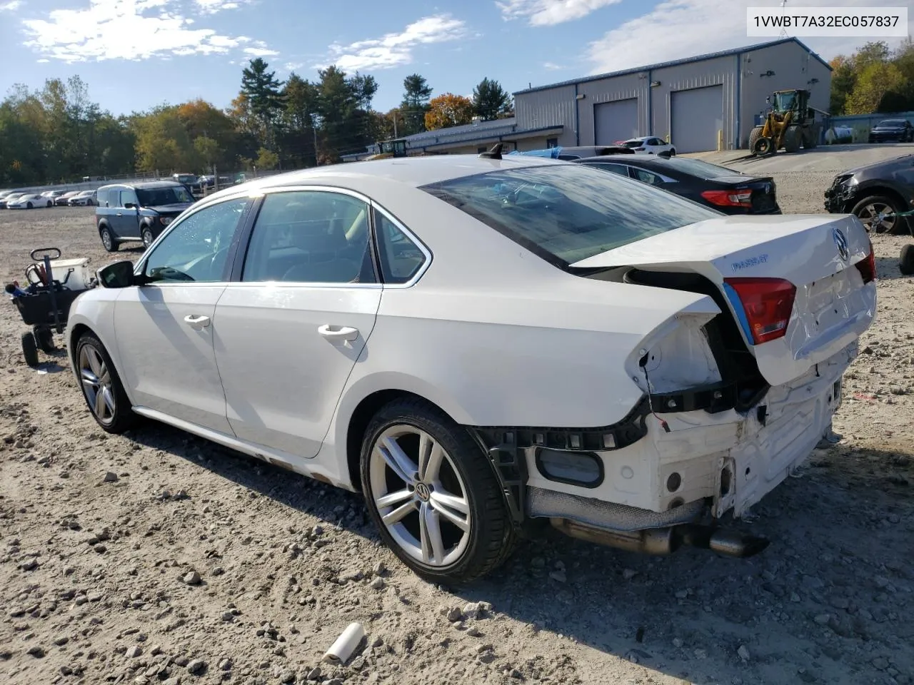 2014 Volkswagen Passat Se VIN: 1VWBT7A32EC057837 Lot: 73031203