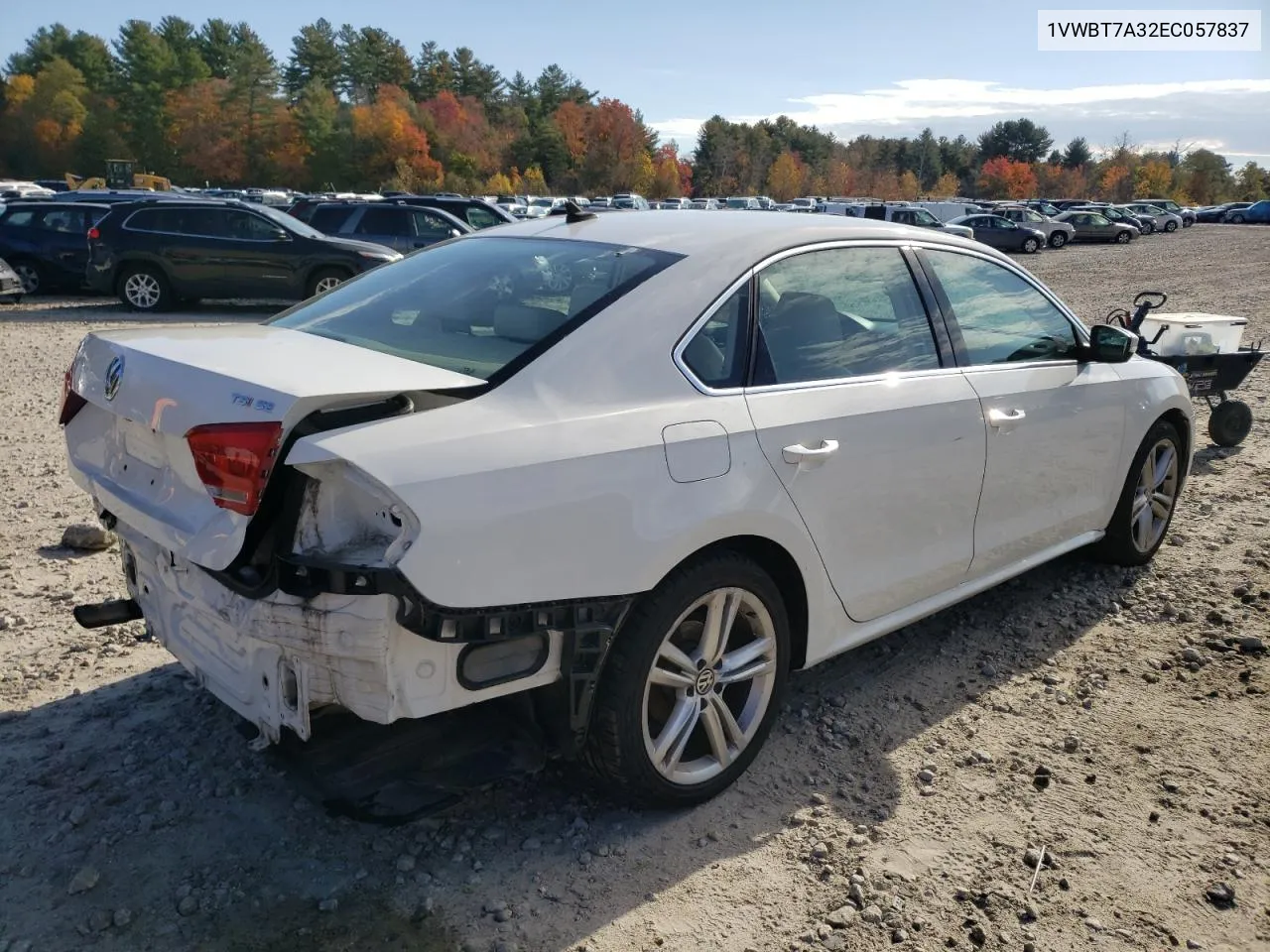 2014 Volkswagen Passat Se VIN: 1VWBT7A32EC057837 Lot: 73031203