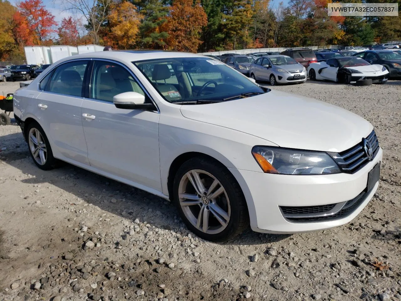 2014 Volkswagen Passat Se VIN: 1VWBT7A32EC057837 Lot: 73031203