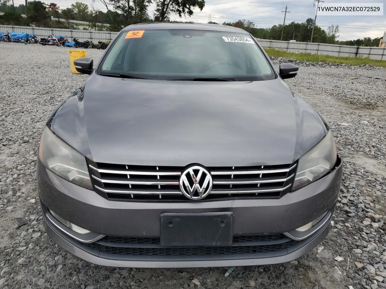 2014 Volkswagen Passat Sel VIN: 1VWCN7A32EC072529 Lot: 73543854