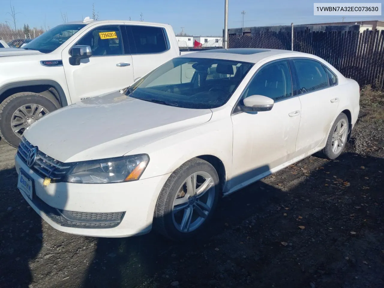 2014 Volkswagen Passat Se VIN: 1VWBN7A32EC073630 Lot: 73814774