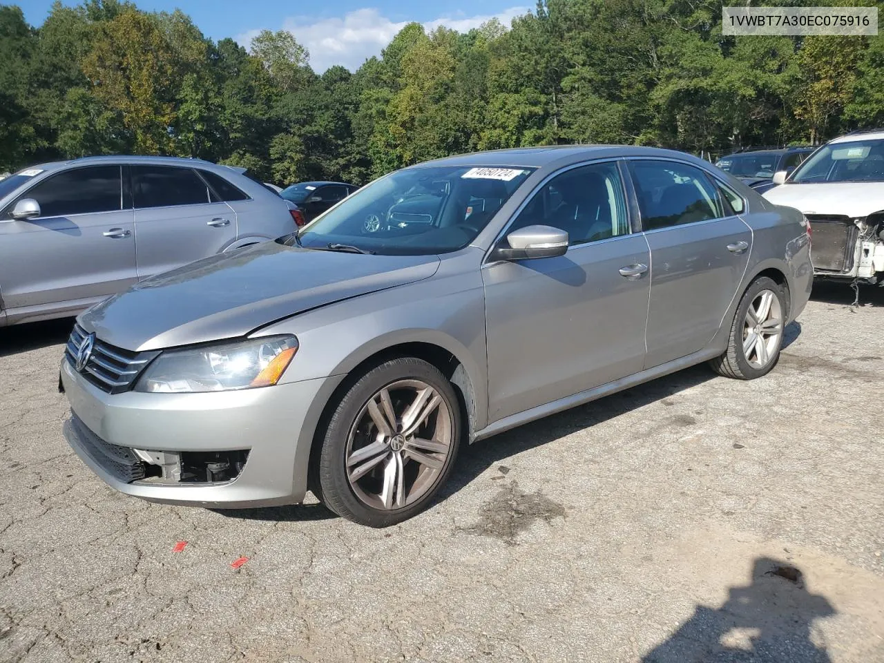 2014 Volkswagen Passat Se VIN: 1VWBT7A30EC075916 Lot: 74050724