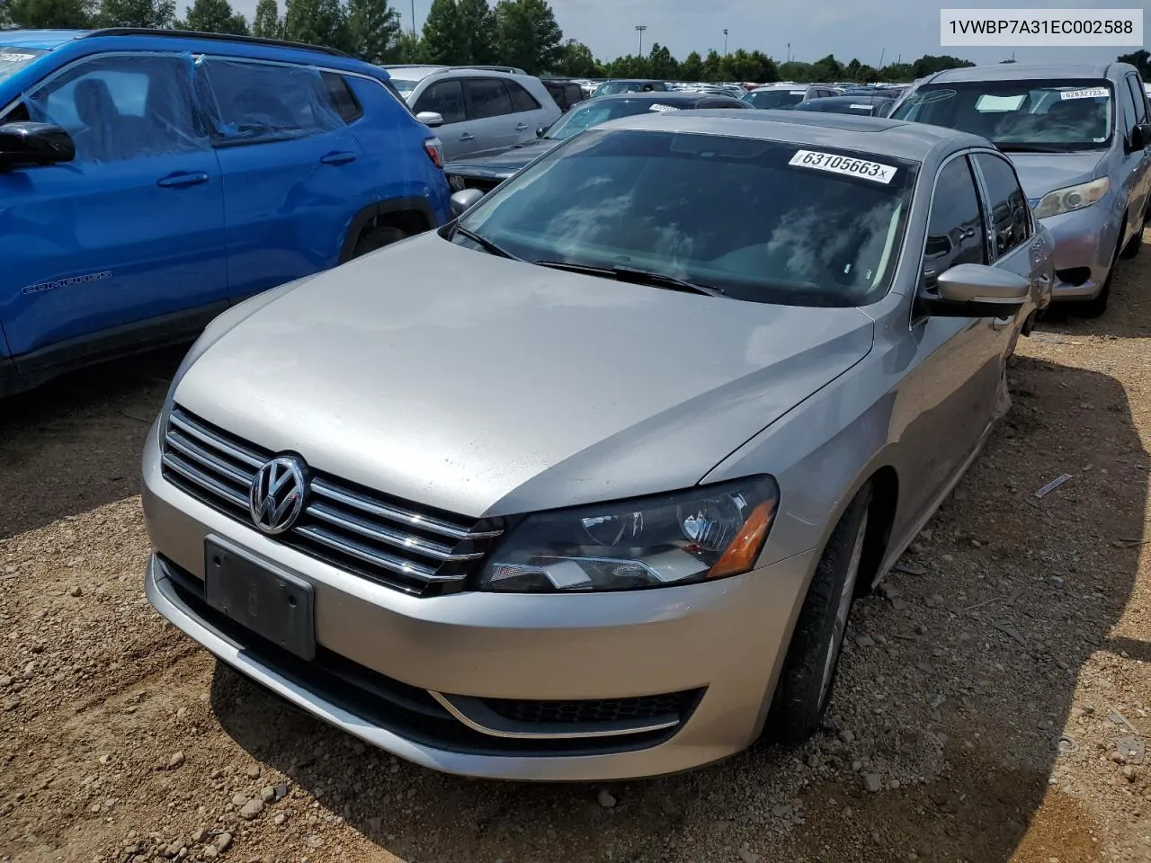 2014 Volkswagen Passat Se VIN: 1VWBP7A31EC002588 Lot: 74197704