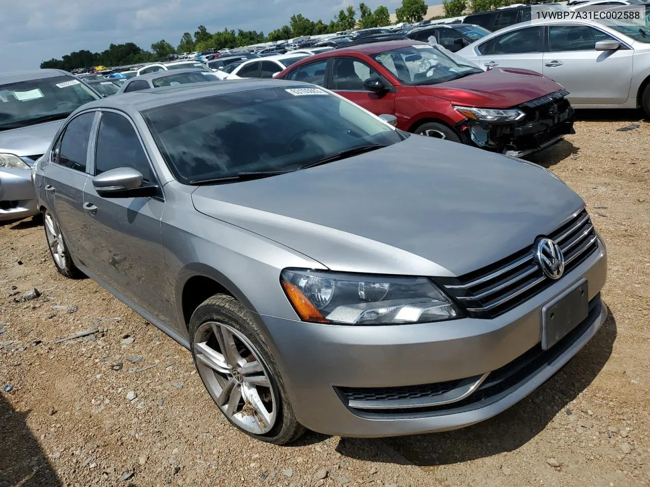 2014 Volkswagen Passat Se VIN: 1VWBP7A31EC002588 Lot: 74197704