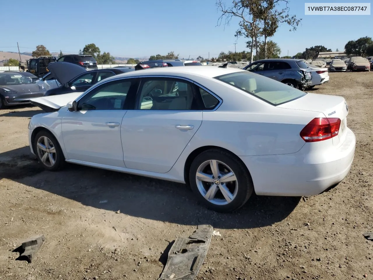 2014 Volkswagen Passat Se VIN: 1VWBT7A38EC087747 Lot: 74390034