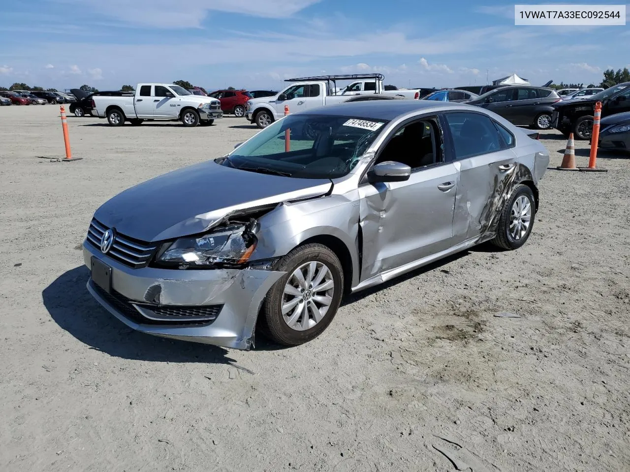 2014 Volkswagen Passat S VIN: 1VWAT7A33EC092544 Lot: 74748534