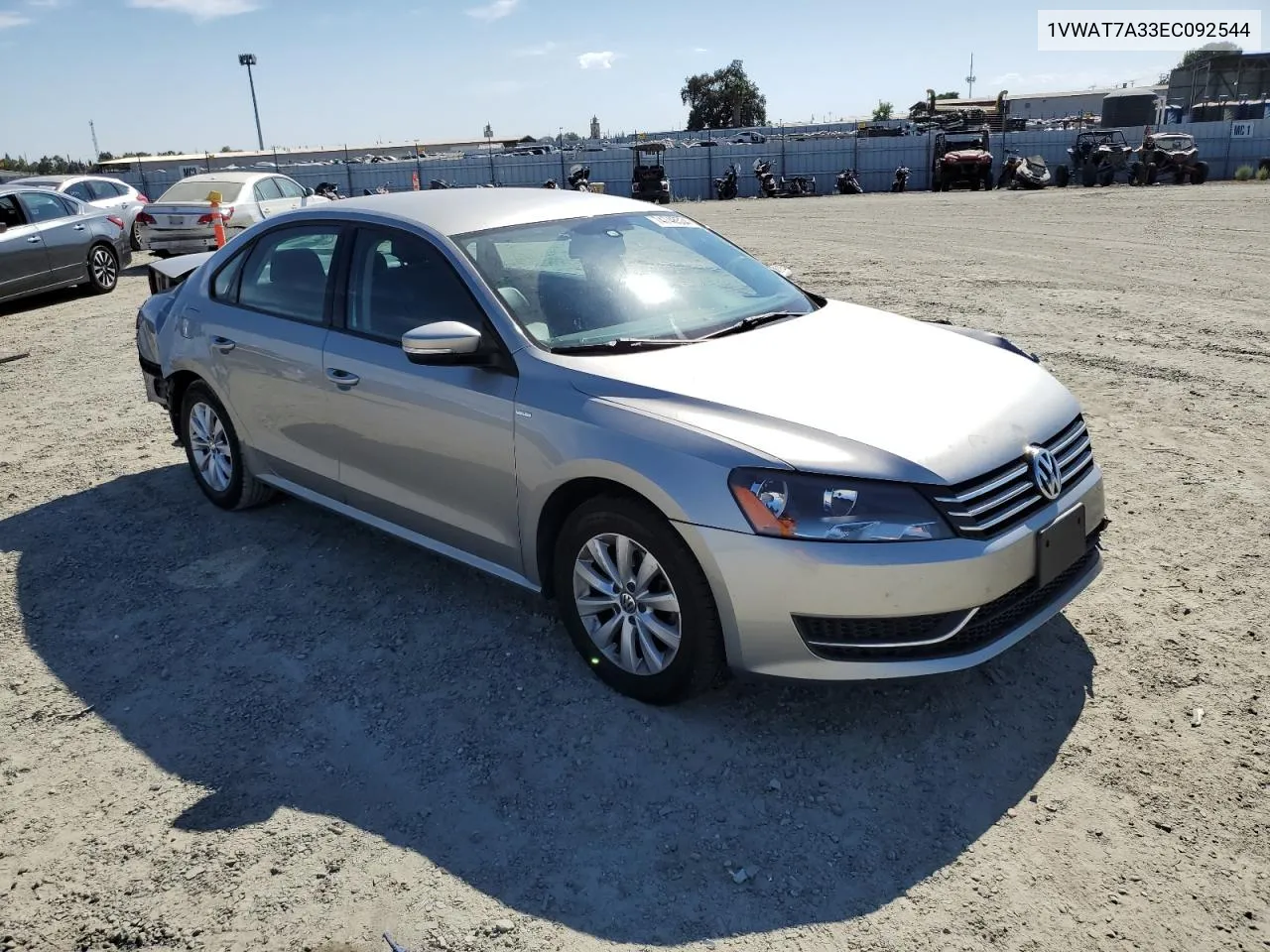 2014 Volkswagen Passat S VIN: 1VWAT7A33EC092544 Lot: 74748534