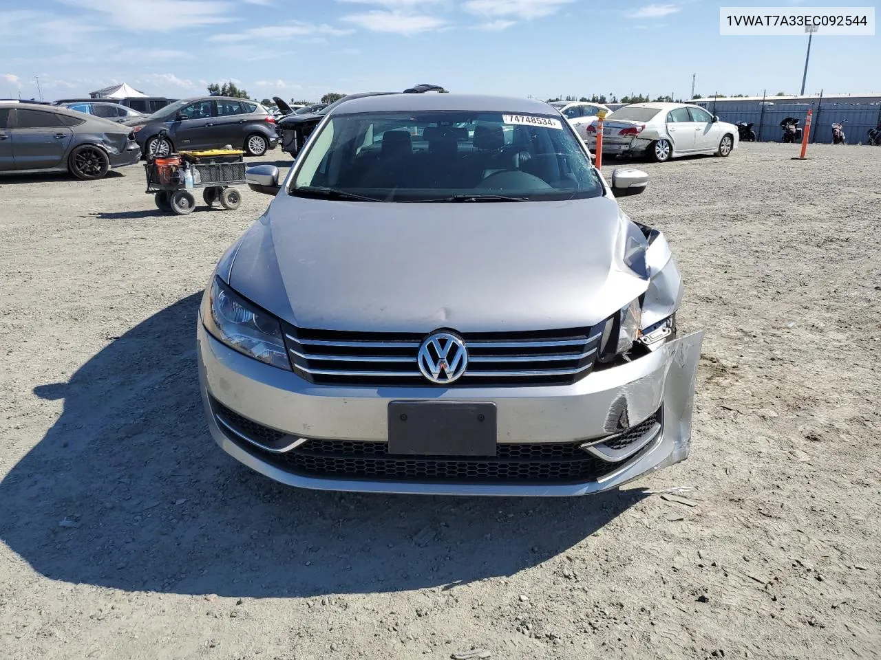 2014 Volkswagen Passat S VIN: 1VWAT7A33EC092544 Lot: 74748534