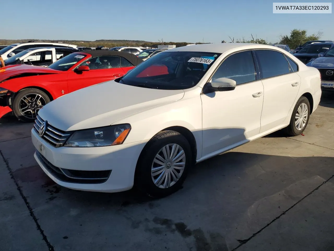 2014 Volkswagen Passat S VIN: 1VWAT7A33EC120293 Lot: 75076163