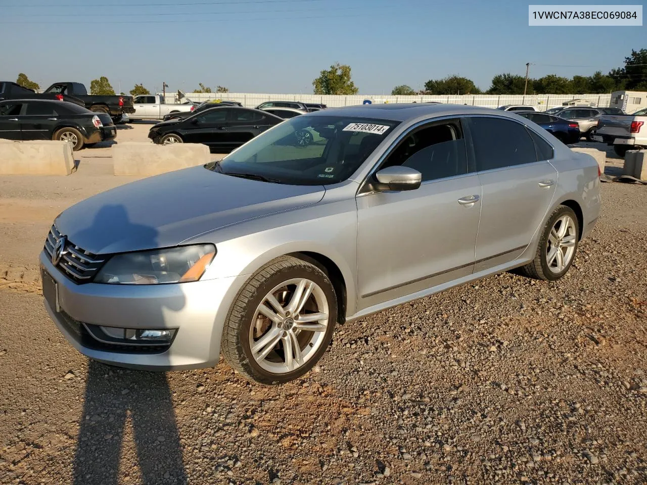 2014 Volkswagen Passat Sel VIN: 1VWCN7A38EC069084 Lot: 75103014