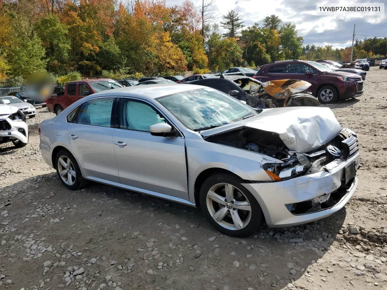 2014 Volkswagen Passat Se VIN: 1VWBP7A38EC019131 Lot: 75202354